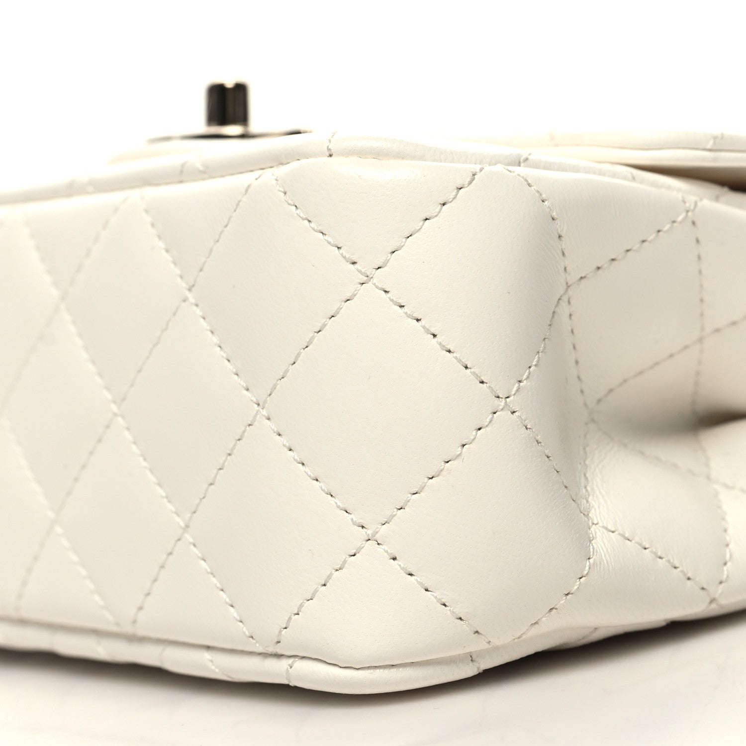 Chanel Lambskin Quilted Mini Crystal Top Handle Rectangular Flap White 10 of 11