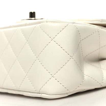 Chanel Lambskin Quilted Mini Crystal Top Handle Rectangular Flap White 10 of 11