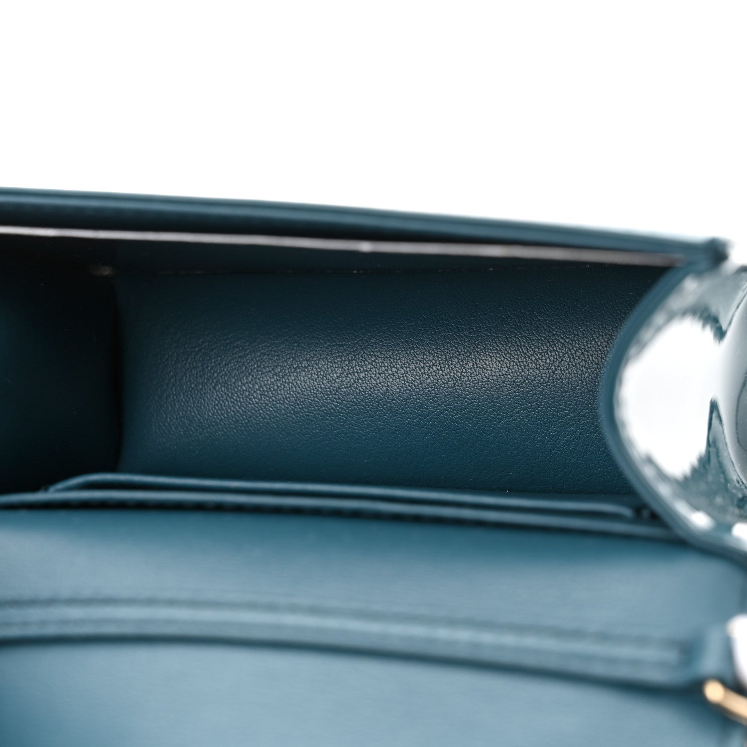 Christian Dior Patent Cannage Nano Lady Dior Pouch Turquoise 5 of 9