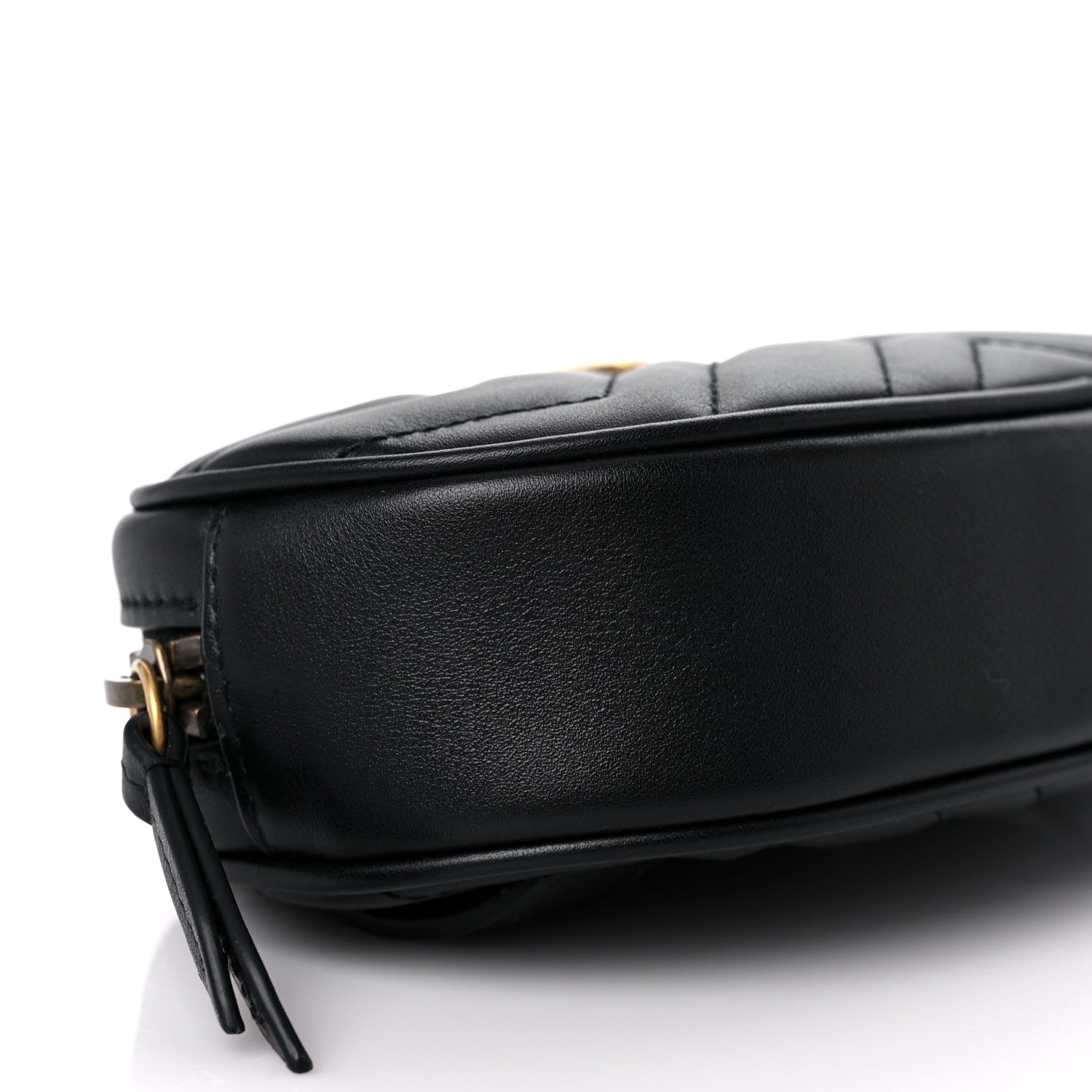 Gucci Calfskin Matelasse GG Marmont Belt Bag 85 34 Black 9 of 11