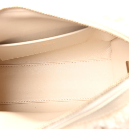 Chanel Shearling Quilted Barrel Clutch With Chain Beige 5 of 11