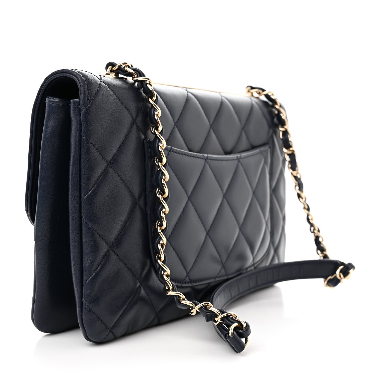 Chanel Lambskin Quilted Medium Trendy CC Flap Navy Blue 3 of 11