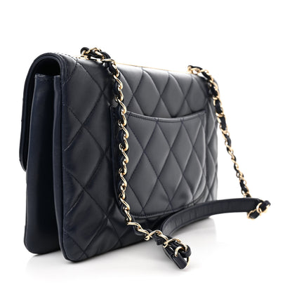 Chanel Lambskin Quilted Medium Trendy CC Flap Navy Blue 3 of 11
