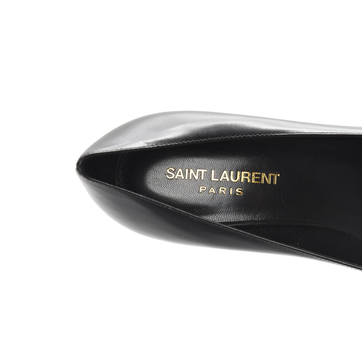 Saint Laurent Calfskin Paris Peep Toe 80 Escarpin Pumps 37.5 Black 7 of 8
