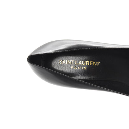 Saint Laurent Calfskin Paris Peep Toe 80 Escarpin Pumps 37.5 Black 7 of 8