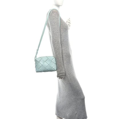 Bottega Veneta Lambskin Maxi Intrecciato Small Cassette Camera Bag Teal Washed 2 of 10