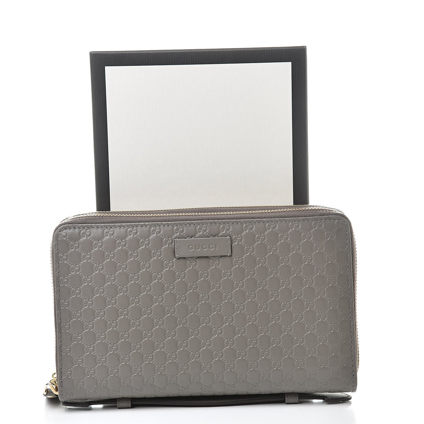 Soft Microguccissima Zip Around Top Handle Travel Wallet Loess
