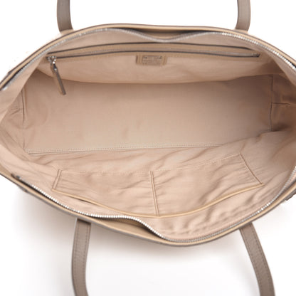 MCM Calfskin Ottomar Monogram Medium Klara Top Zip Tote New Beige 5 of 12
