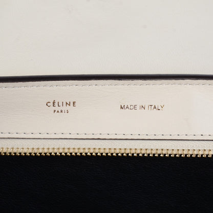 Celine Calfskin Suede Whipsnake Medium Trapeze Black White 6 of 8