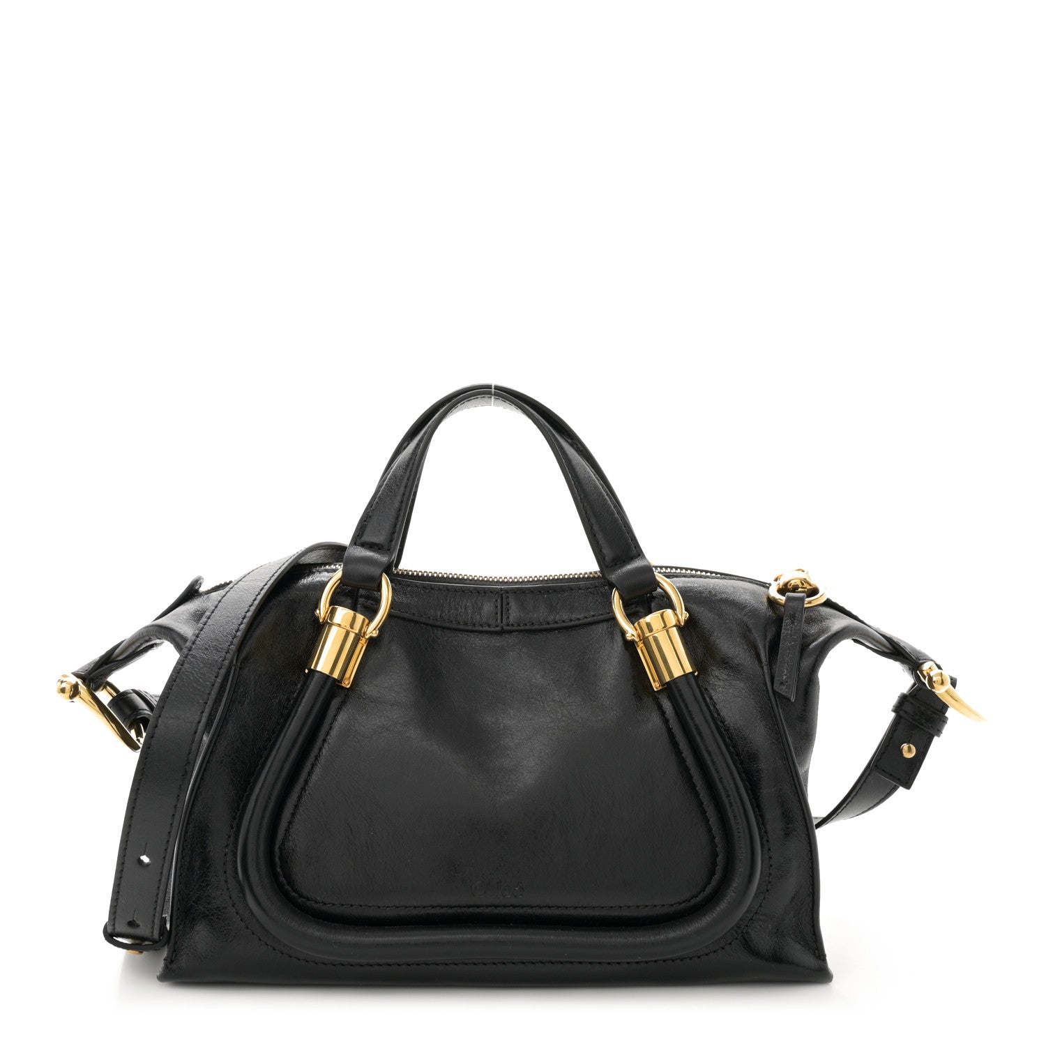 Chloe Natural Shiny Calfskin Small Paraty 24 Bag Black 1 of 10