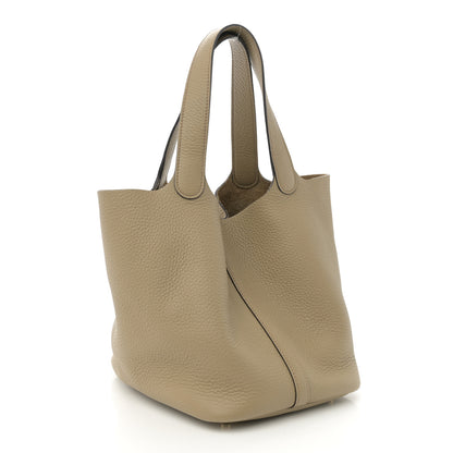 Hermes Taurillon Clemence Picotin Lock 22 MM Beige Marfa 3 of 10