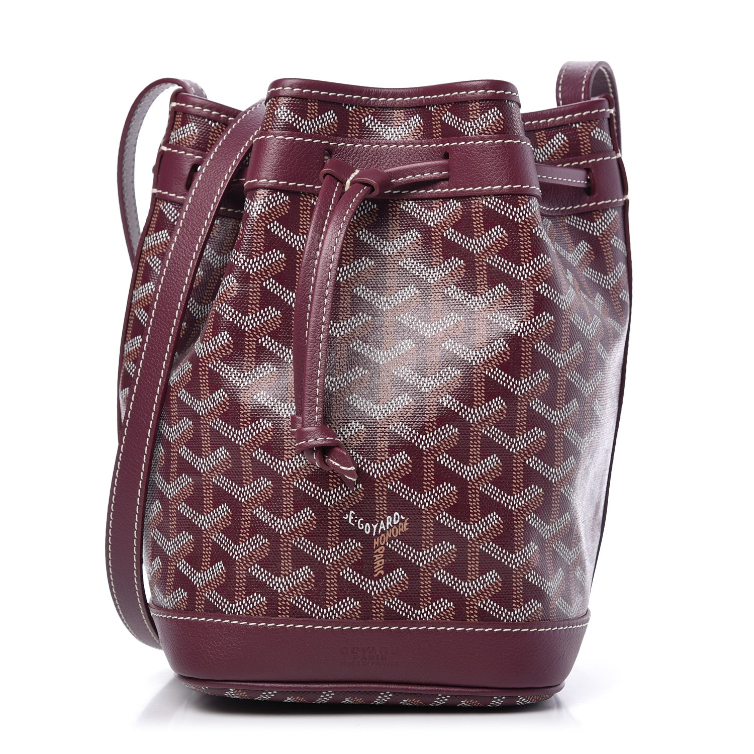 Goyard Goyardine Petit Flot Bucket Bag PM Burgundy 1 of 8