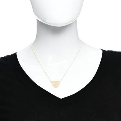 Jennifer Meyer 18K Yellow Gold Hammered Heart Pendant Necklace 2 of 7