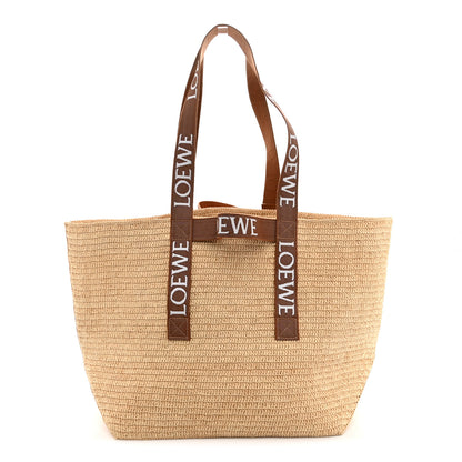 Loewe Raffia Paulas Ibiza Fold Shopper Tote Natural Tan 1 of 11