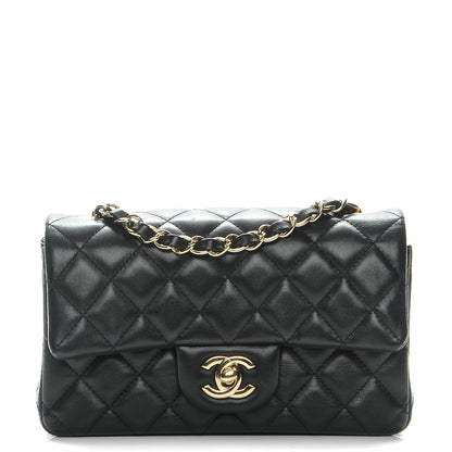 Chanel Lambskin Quilted Mini Rectangular Flap Black 1 of 8