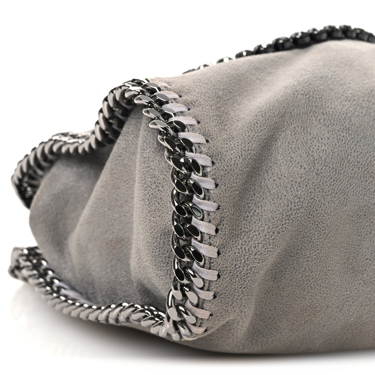 Shaggy Deer Mini Lips Falabella Fold Over Tote Grey