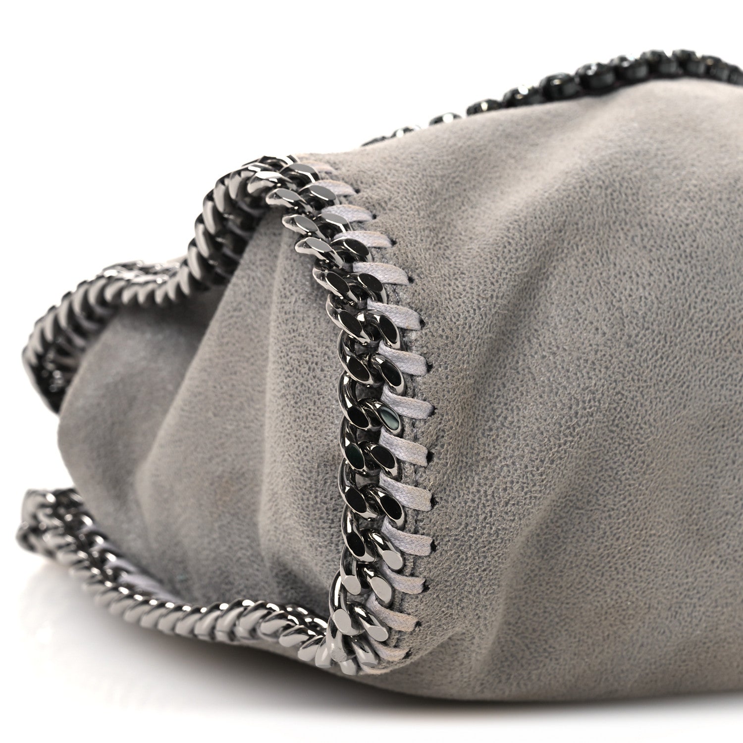 Stella McCartney Shaggy Deer Mini Lips Falabella Fold Over Tote Grey 9 of 12