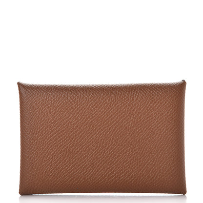 Hermes Epsom Calvi Card Case Gold 1 of 7