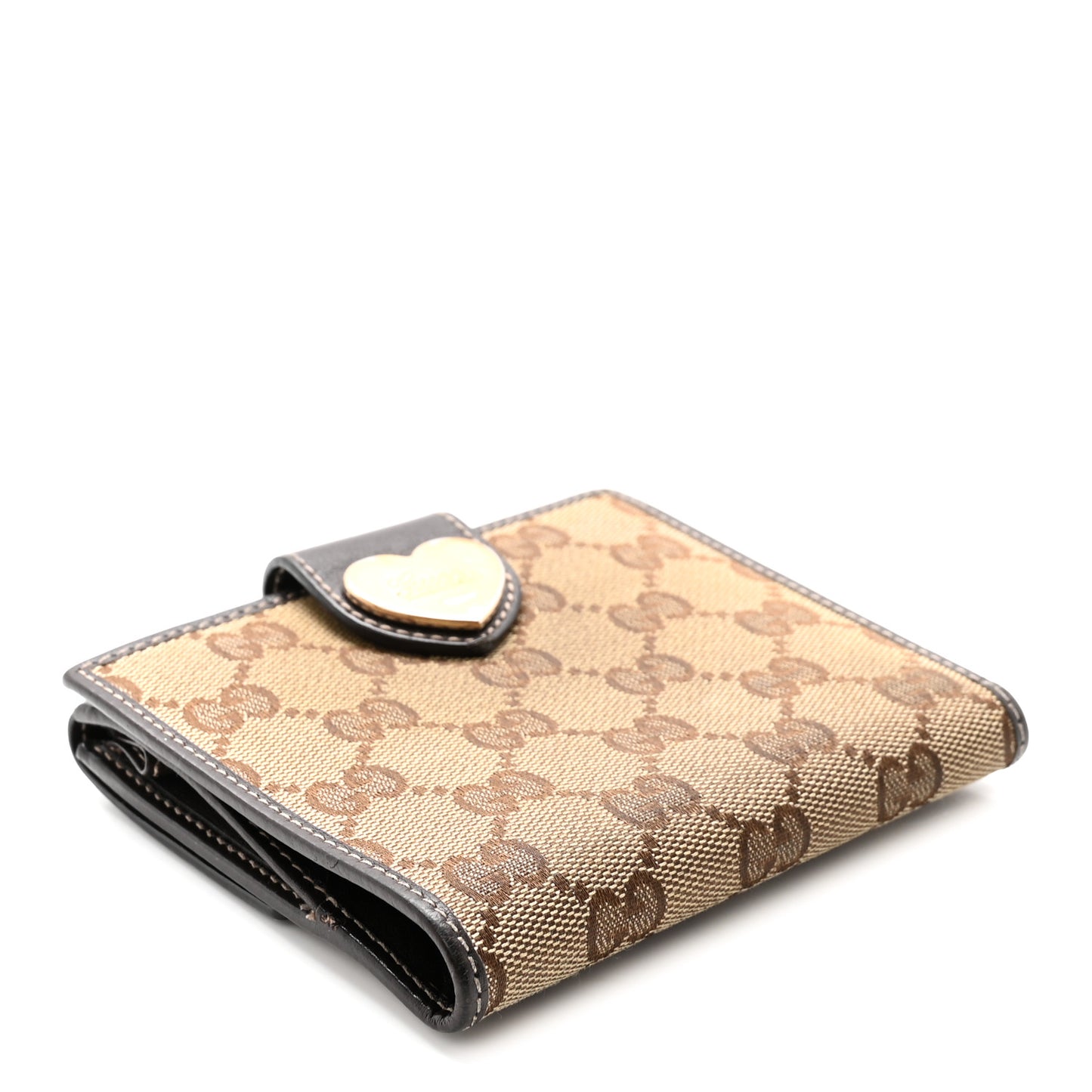 Monogram Heart French Wallet Dark Brown