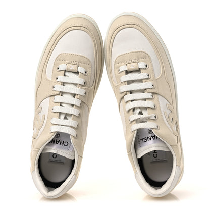 Chanel Cotton Sneakers 40 Light Beige White 2 of 11
