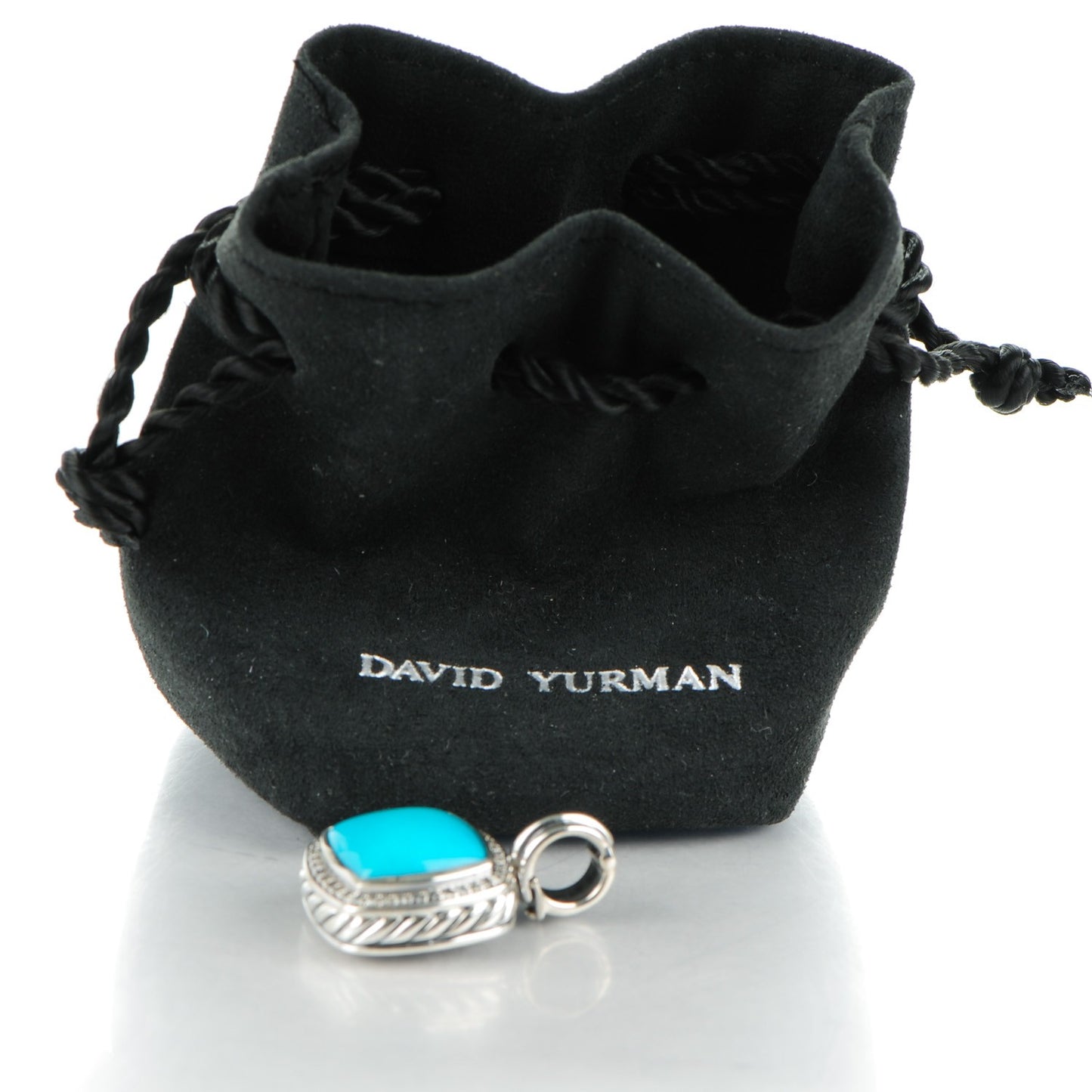Sterling Silver Diamond Turquoise 14mm Albion Enhancer Pendant