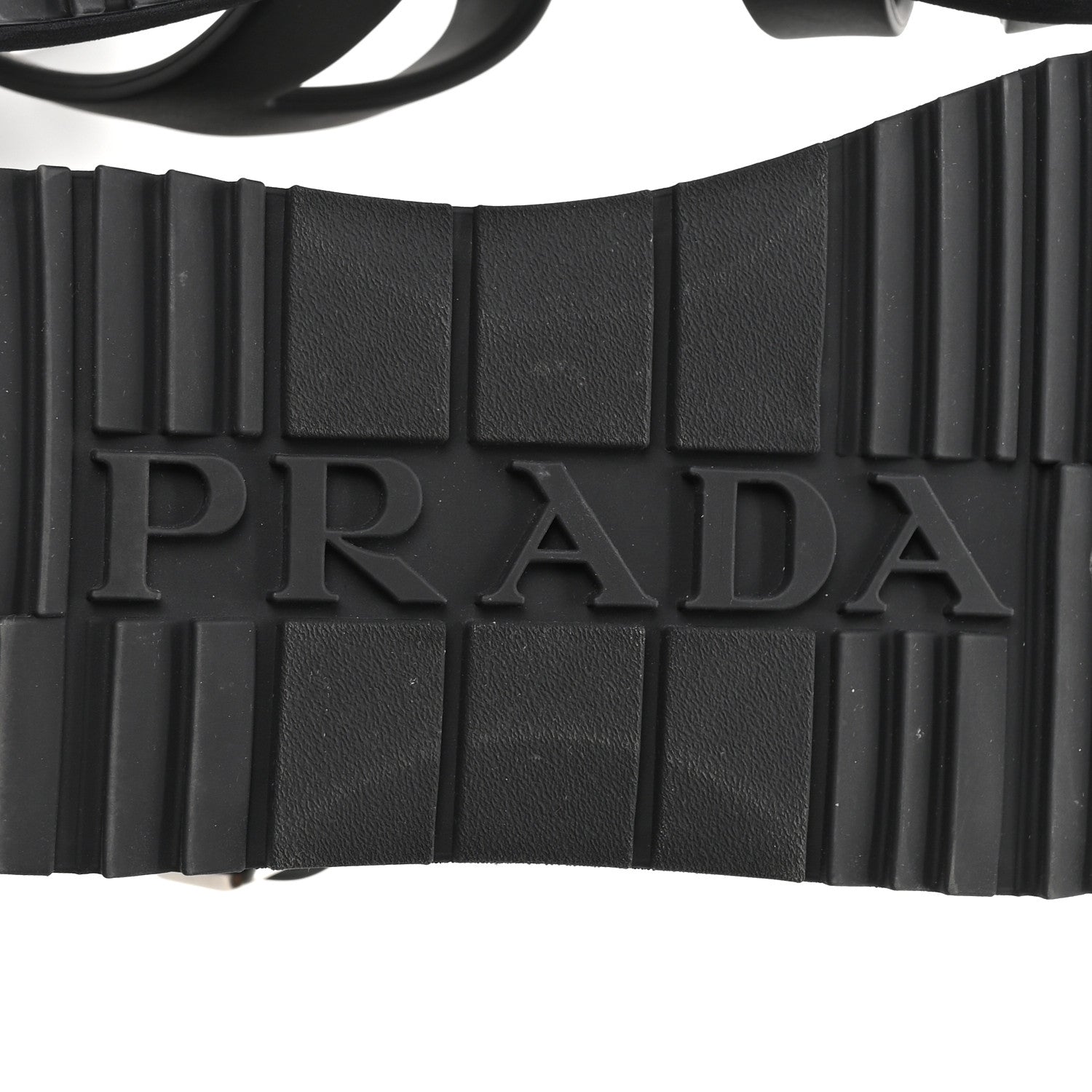Prada Foam Rubber Metal Triangle Logo Soft Cage Women Sandals 40 Black 7 of 10