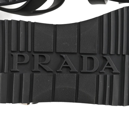 Prada Foam Rubber Metal Triangle Logo Soft Cage Women Sandals 40 Black 7 of 10