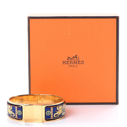 Hermes Enamel Printed Clic Clac Torana Elephants Wide Bracelet 65 7 of 7