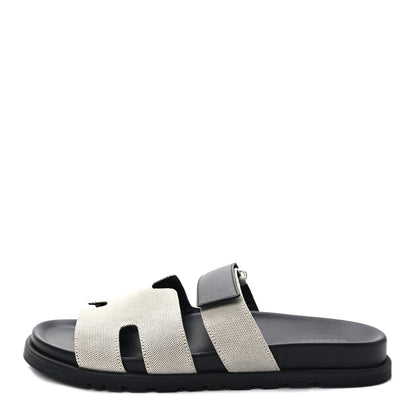 Hermes Toile De Coton Veau Lisse Mens Chypre Sandals 42.5 1 of 8