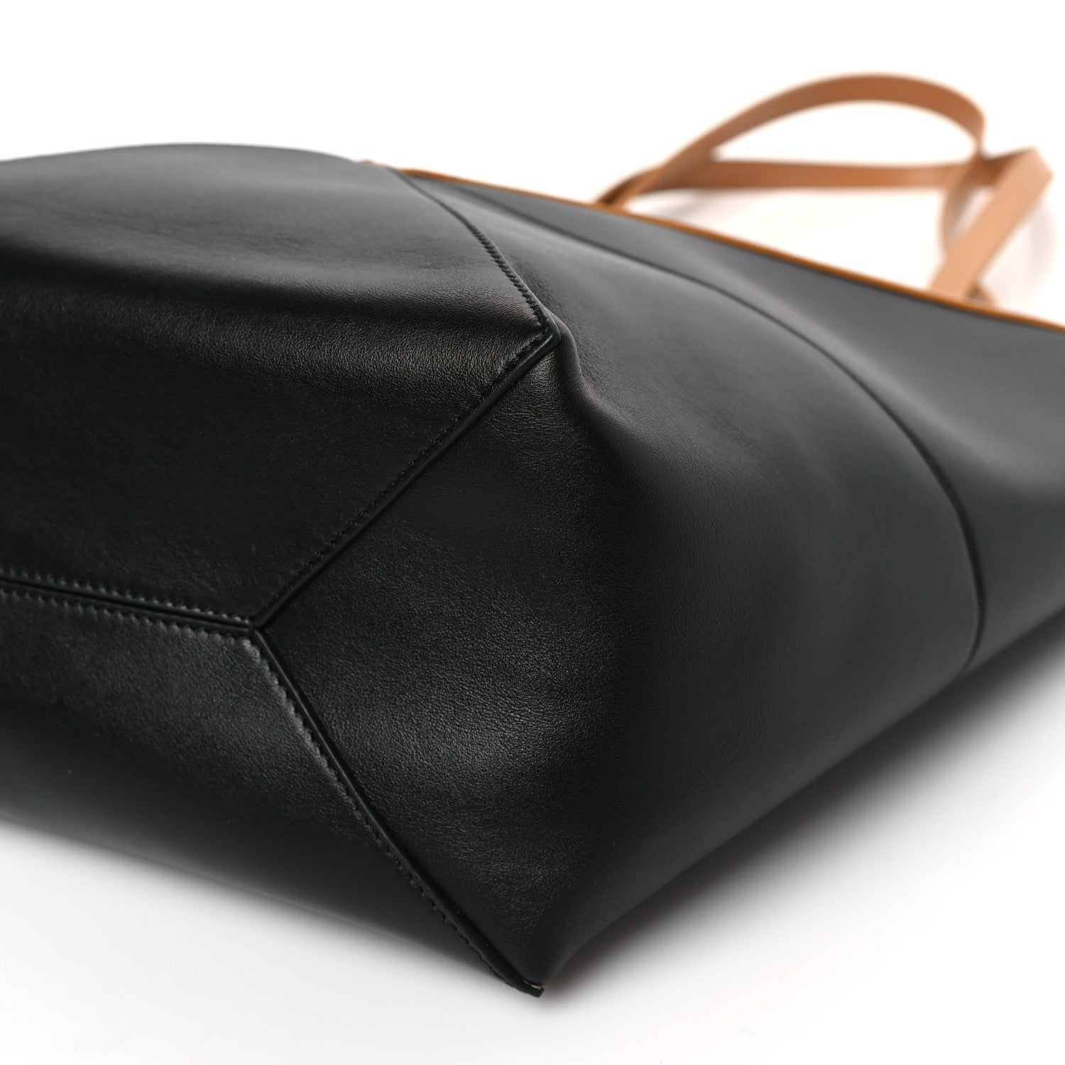 Loewe Shiny Calfskin Medium Puzzle Fold Tote Warm Desert Black 8 of 8