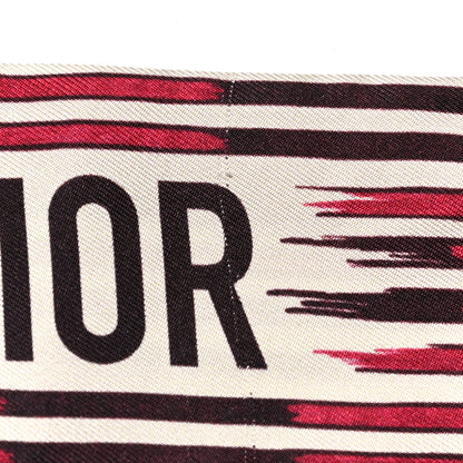 Christian Dior Silk Palm Tree Mitzah Scarf Fantasie Fond Rouge 4 of 4