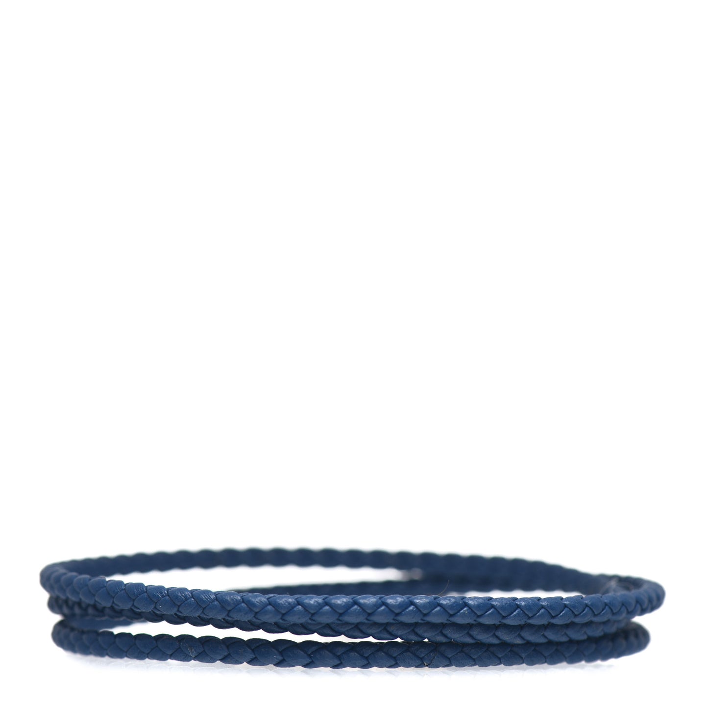 Sterling Silver Leather Mens Chevron Triple-Wrap Bracelet Blue
