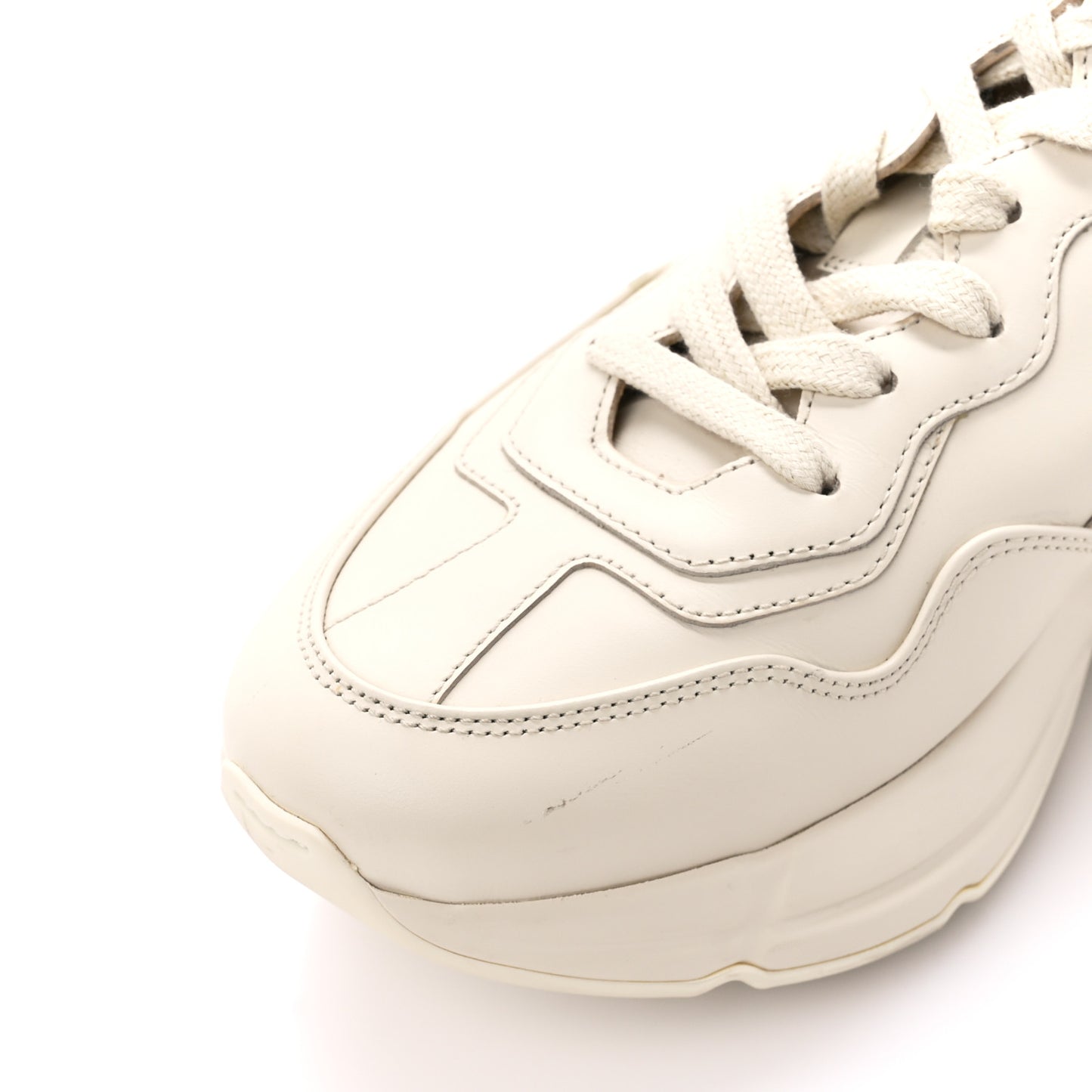 Calfskin Logo Womens Rhyton Sneakers 38 Ivory