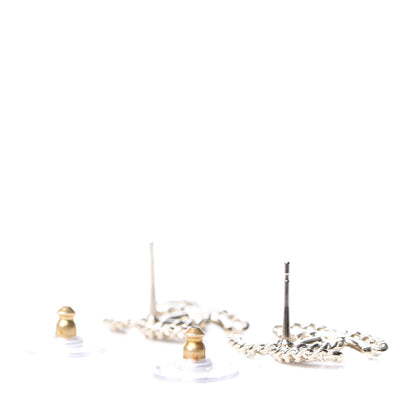 Chanel Crystal Chain CC Earrings Gold 3 of 5