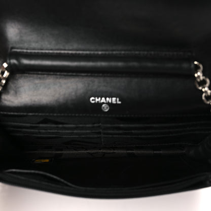 Chanel Lambskin Vertical Quilted Wallet On Chain WOC Black 5 of 9