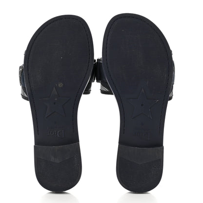 Christian Dior Technical Stretch Fabric Camouflage Dio(r)evolution Slide Sandals 36 Deep Blue 5 of 9