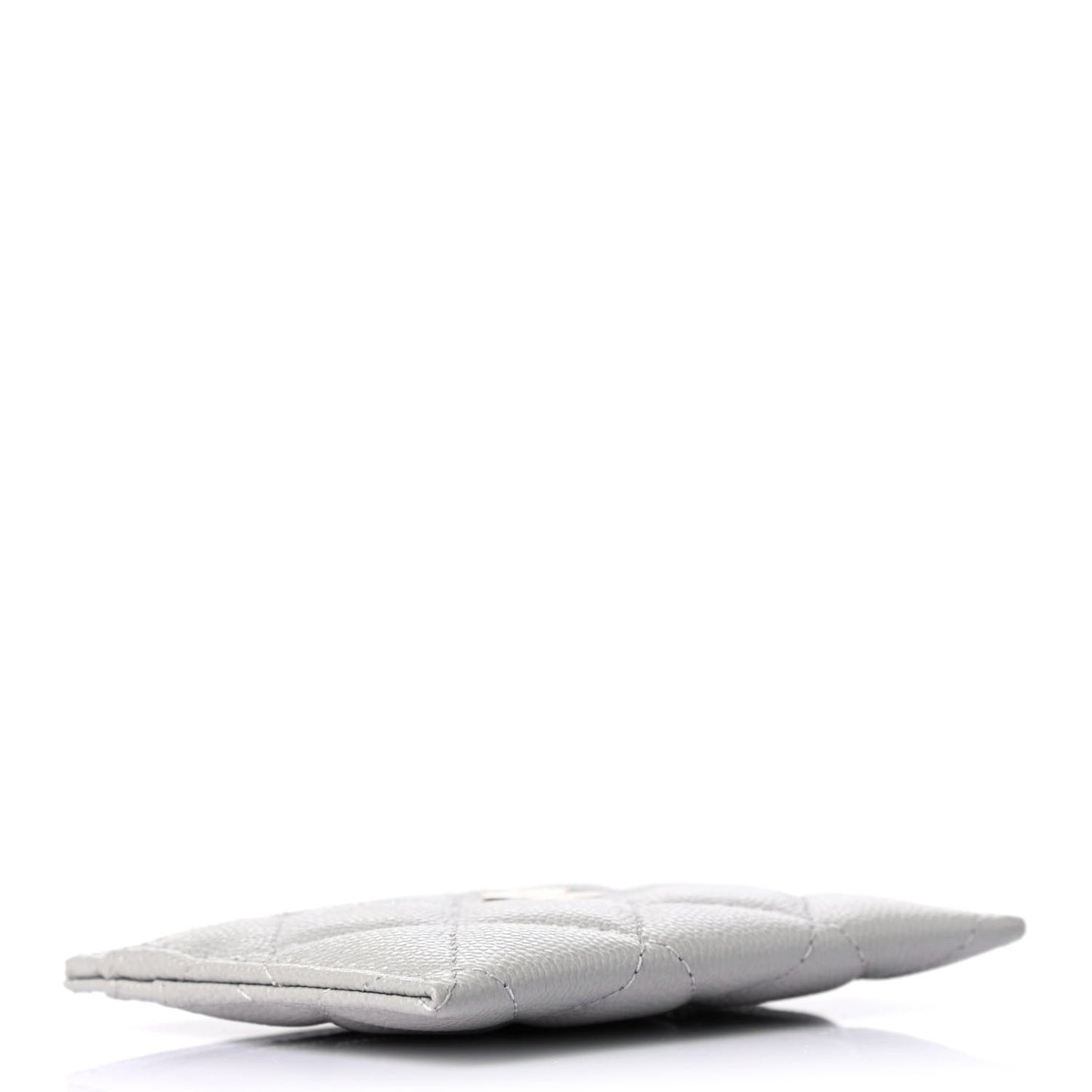 Caviar Quilted Card Holder Grey