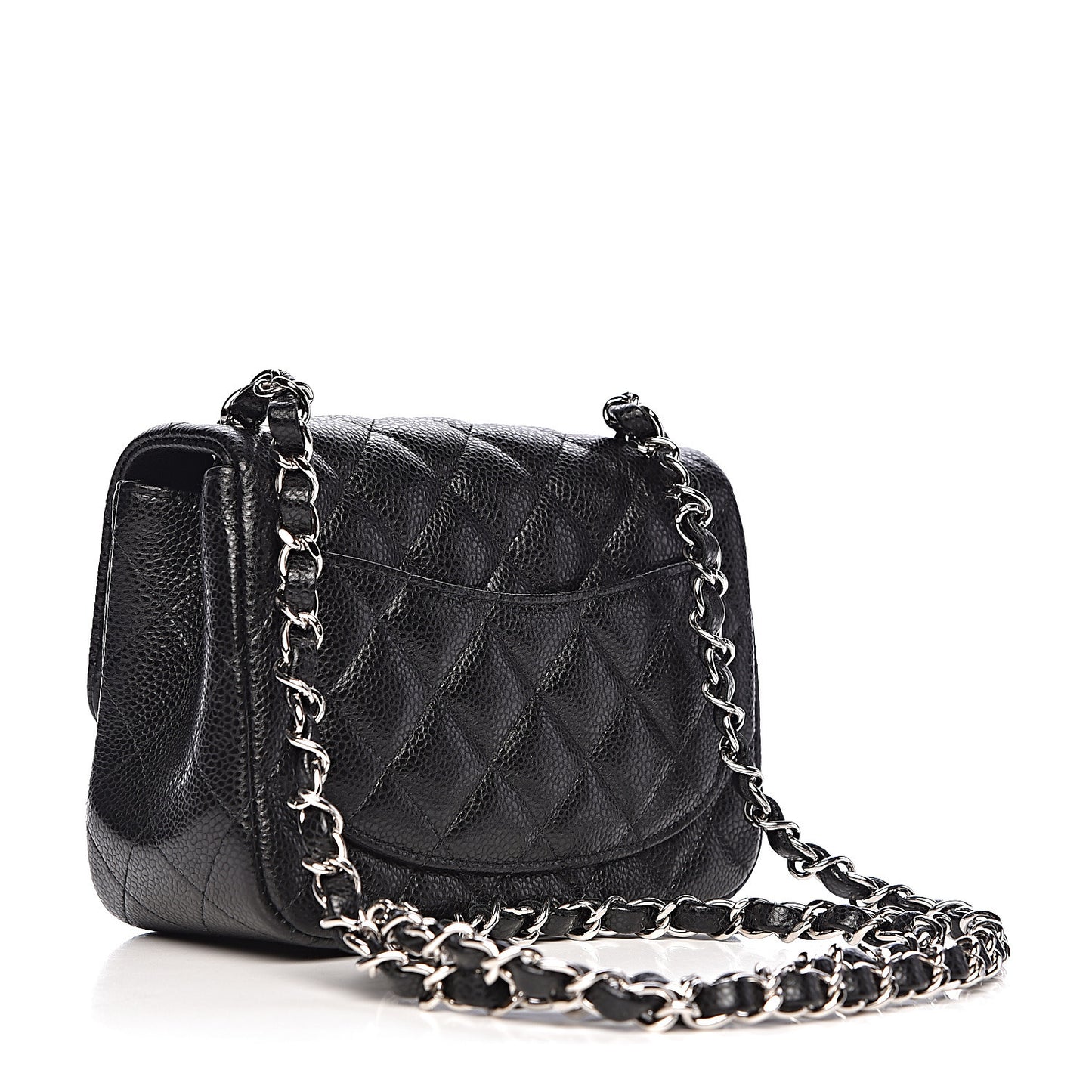 Caviar Quilted Mini Square Flap Black