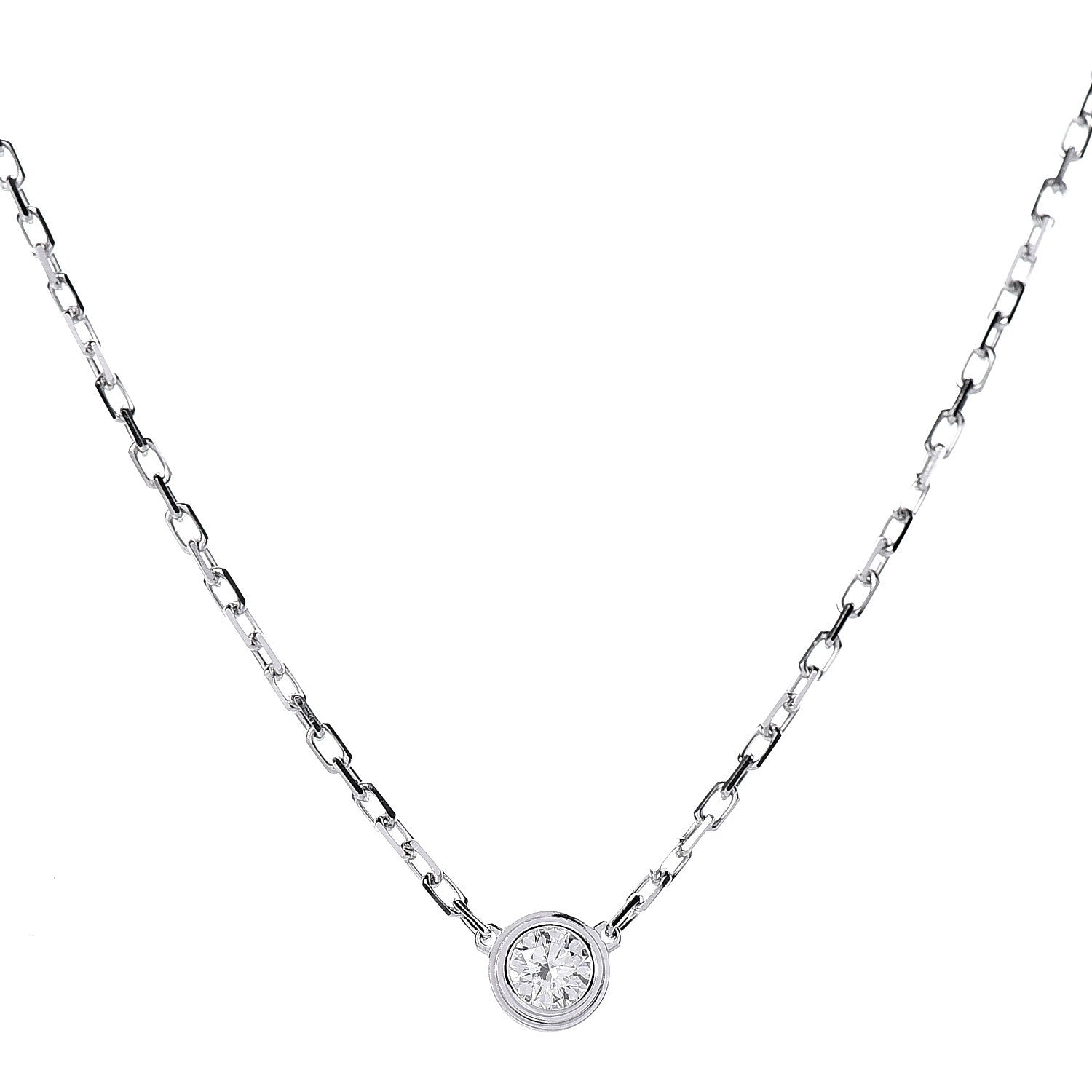 Cartier 18K White Gold Diamond SM D'Amour Pendant Necklace 4 of 7