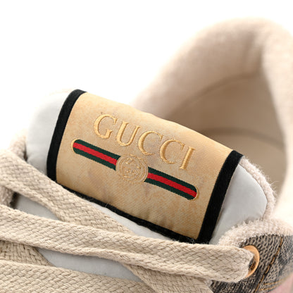 Gucci GG Supreme Monogram Harness Calfskin Web Womens Screener Sneakers 37.5 Beige Ebony Rosso Harness Brown 11 of 12