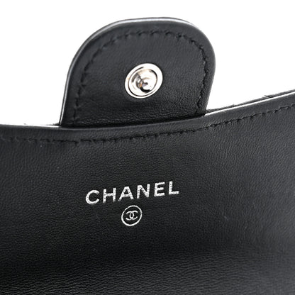 Chanel Lambskin Quilted Flap Card Holder Wallet Black 6 of 8