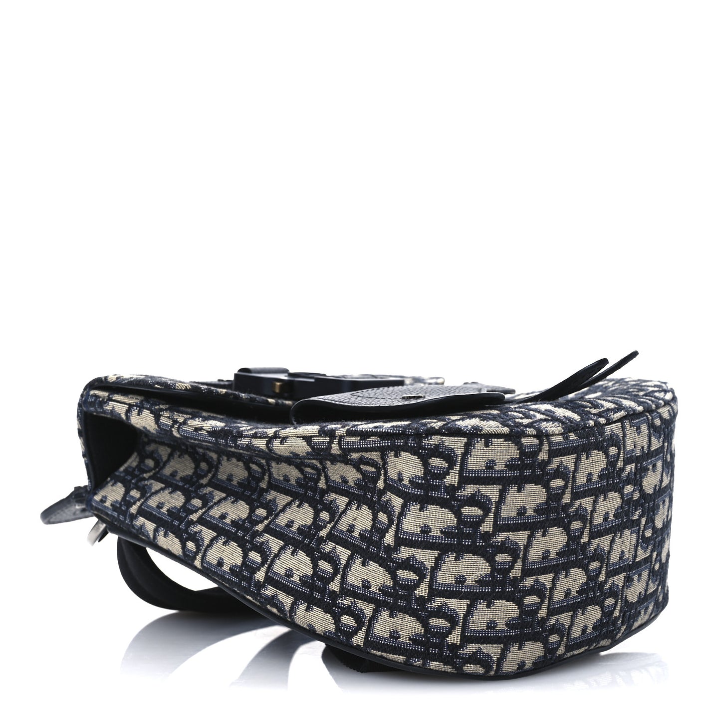 HOMME Oblique Calfskin Mens Mini Saddle Backpack Navy Blue