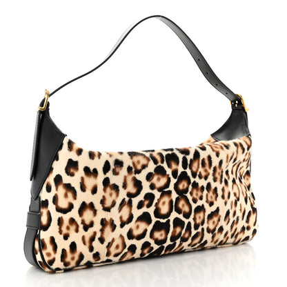 Celine Furry Goatskin Leopard Medium Romy Shoulder Bag Natural Black 3 of 9