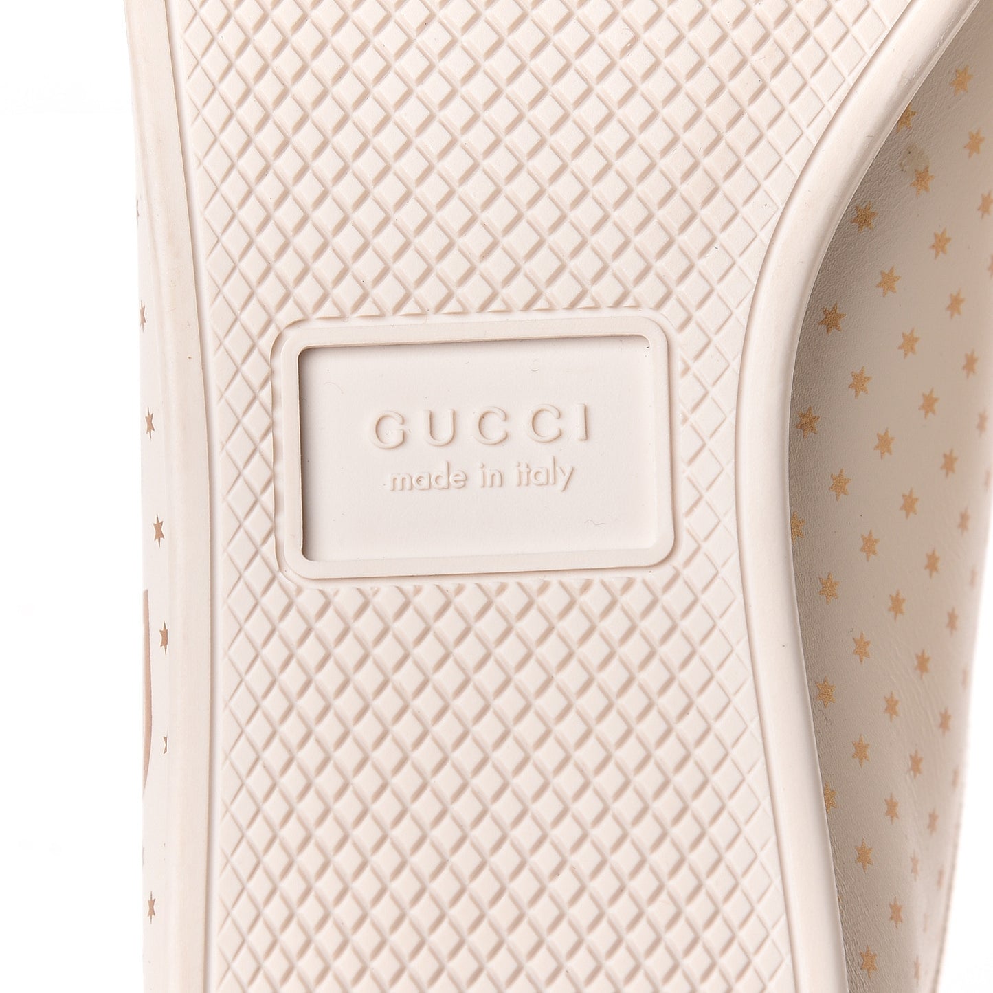 X SEGA Calfskin GUCCY Stars Womens Falacer Sneakers 39 White