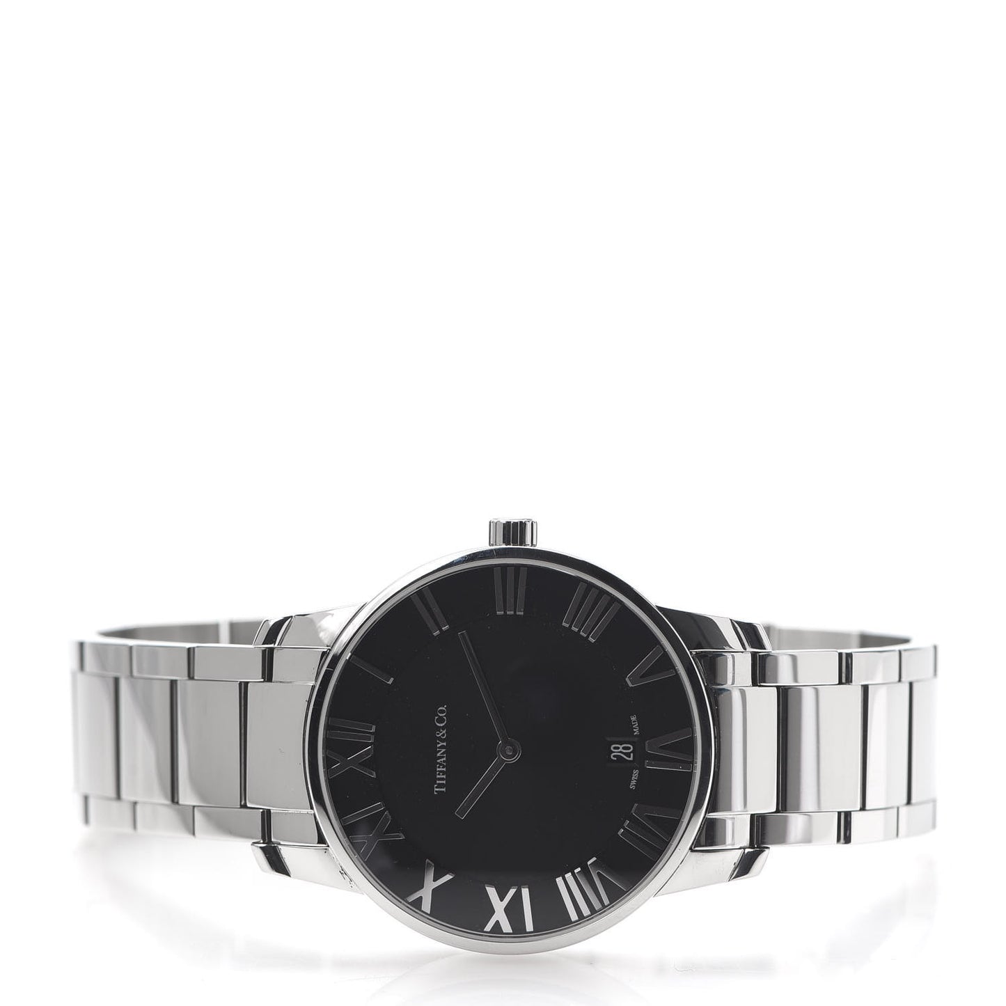 Stainless Steel 37mm Atlas 2-Hand Quartz Watch Black