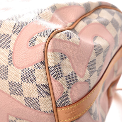 Louis Vuitton Damier Azur Tahitienne Speedy Bandouliere 30 Rose Ballerine 10 of 19
