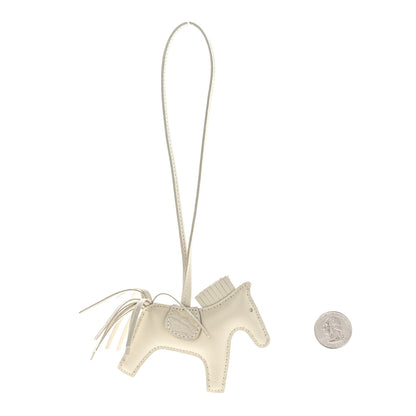 Hermes Milo Lambskin Matte Alligator Touch Grigri Rodeo Horse Bag Charm PM Craie Nata Beton 2 of 4