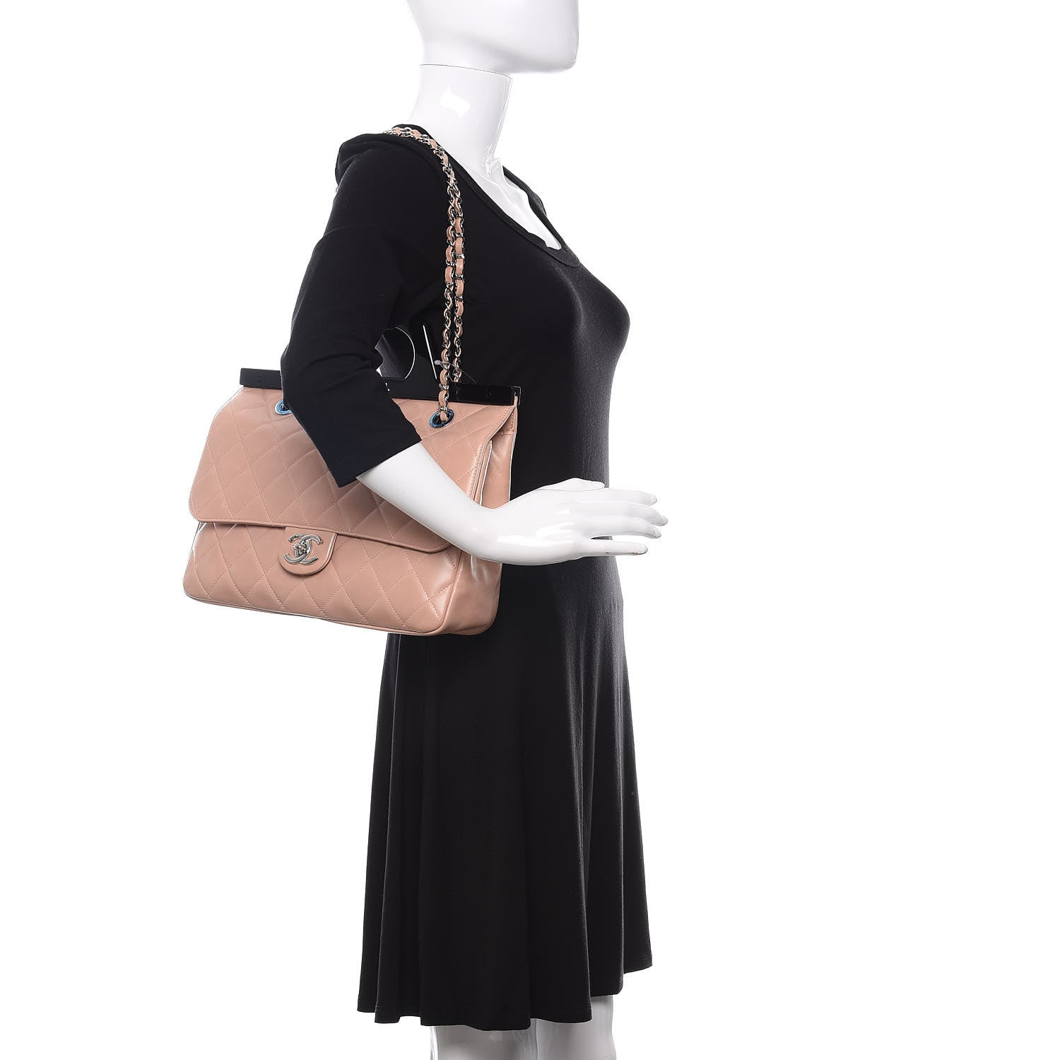 Chanel Glazed Calfskin Quilted Small CC Delivery Tote Light Pink 2 of 12