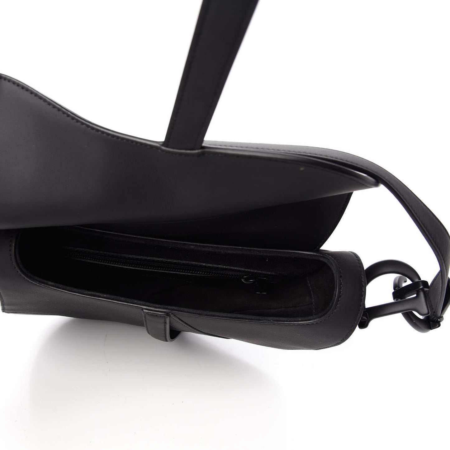 Ultra Matte Calfskin Saddle Bag Black