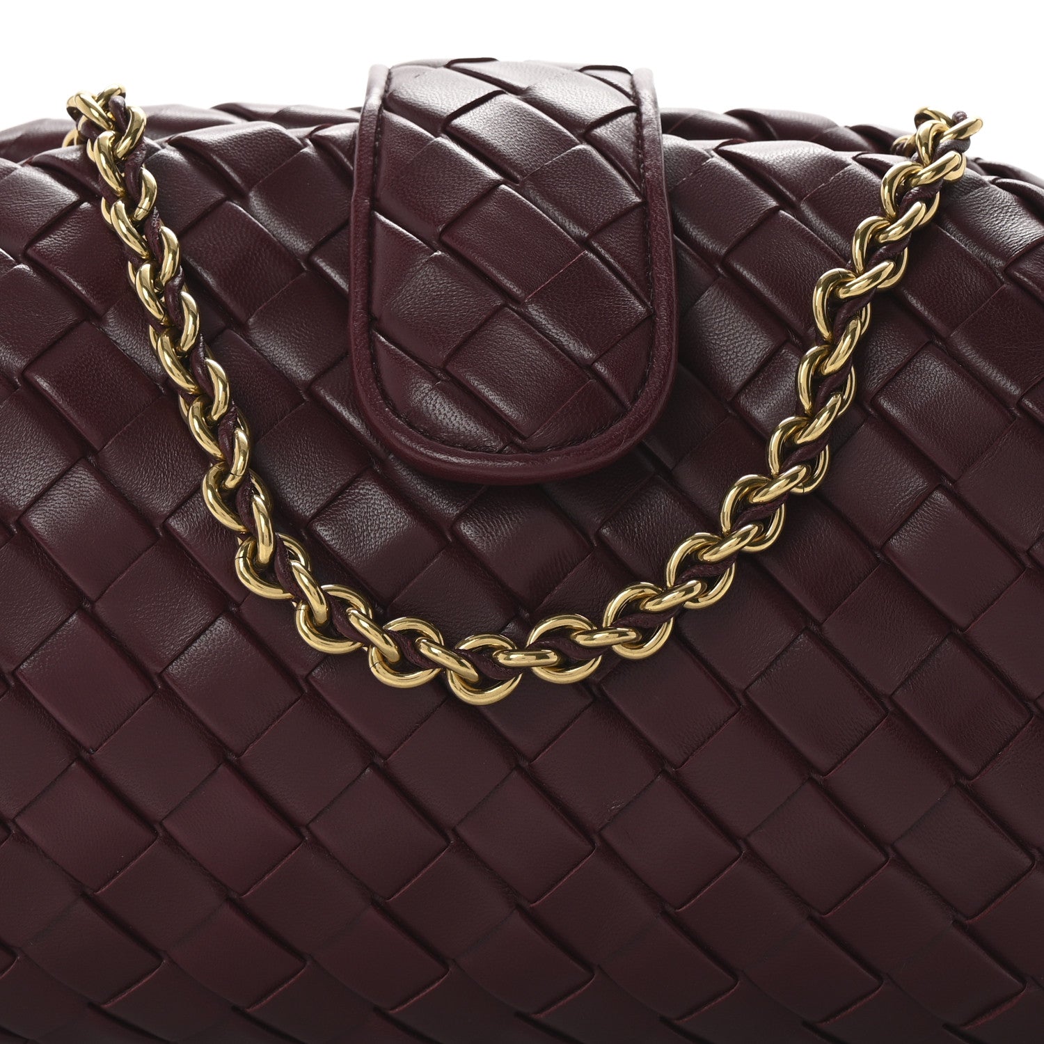 Bottega Veneta Nappa Intrecciato Teen The Lauren 1980 Clutch With Chain Barolo 9 of 11